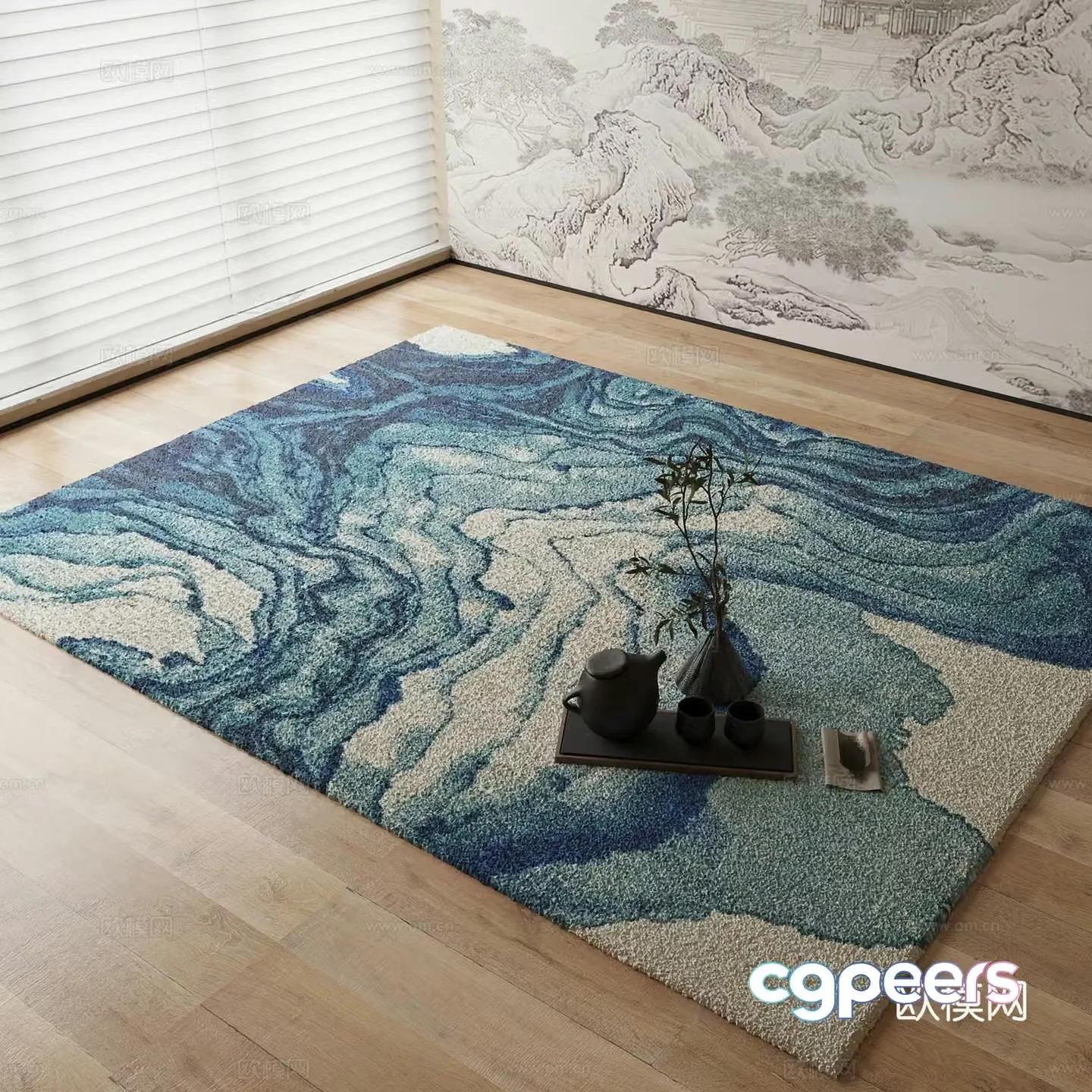 New Chinese carpet 3D model