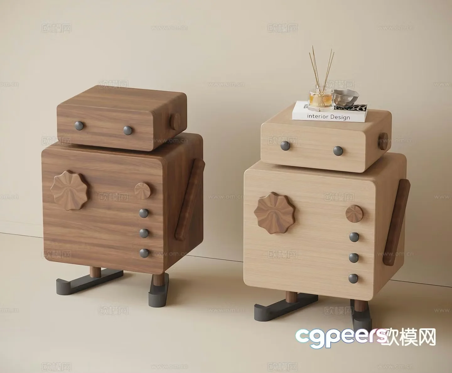 Modern bedside table 3d model