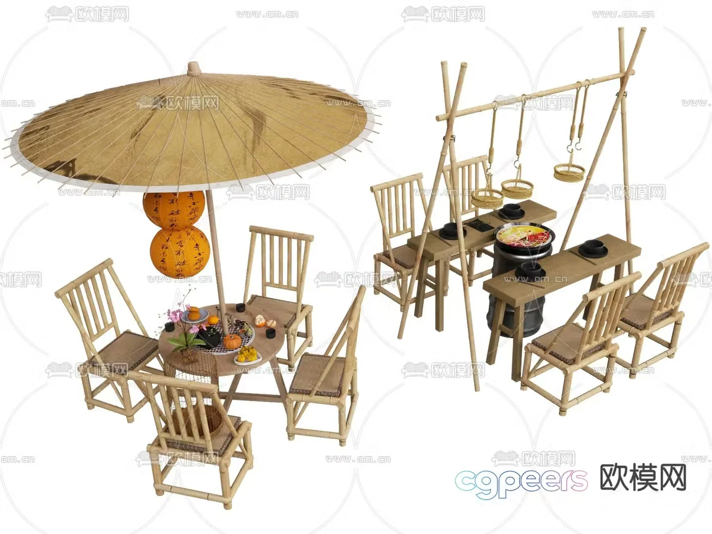 Outdoor tables and chairs camping tables and chairs 3d model