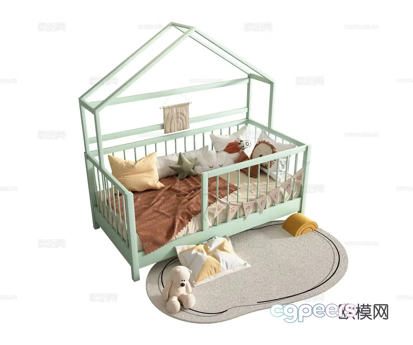 Modern children’s bed 3d model