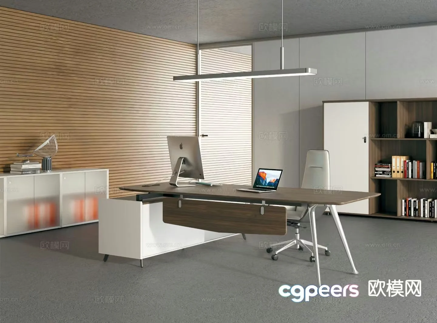 Modern executive desk desk 3d model