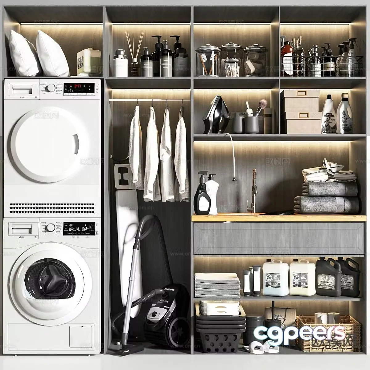 Washing cabinet Housekeeping cabinet 3D model