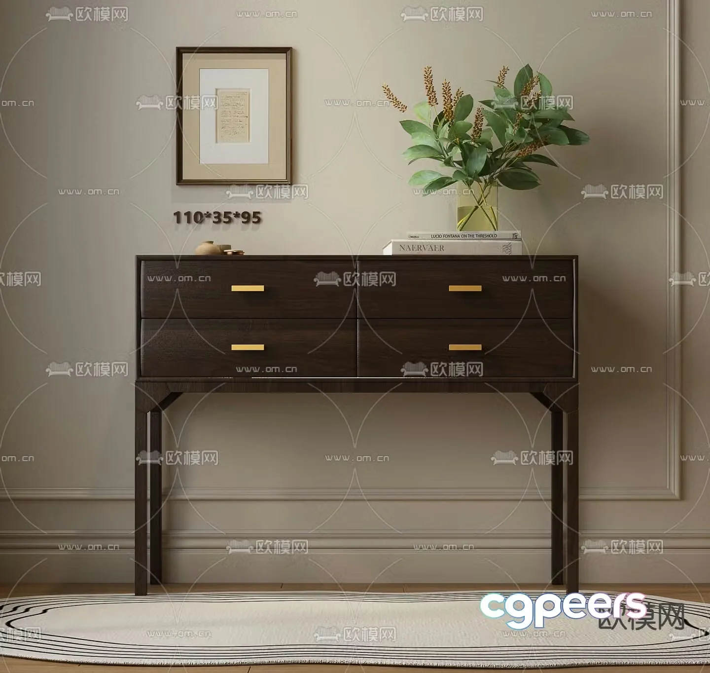 Medieval style entrance cabinet 3D model