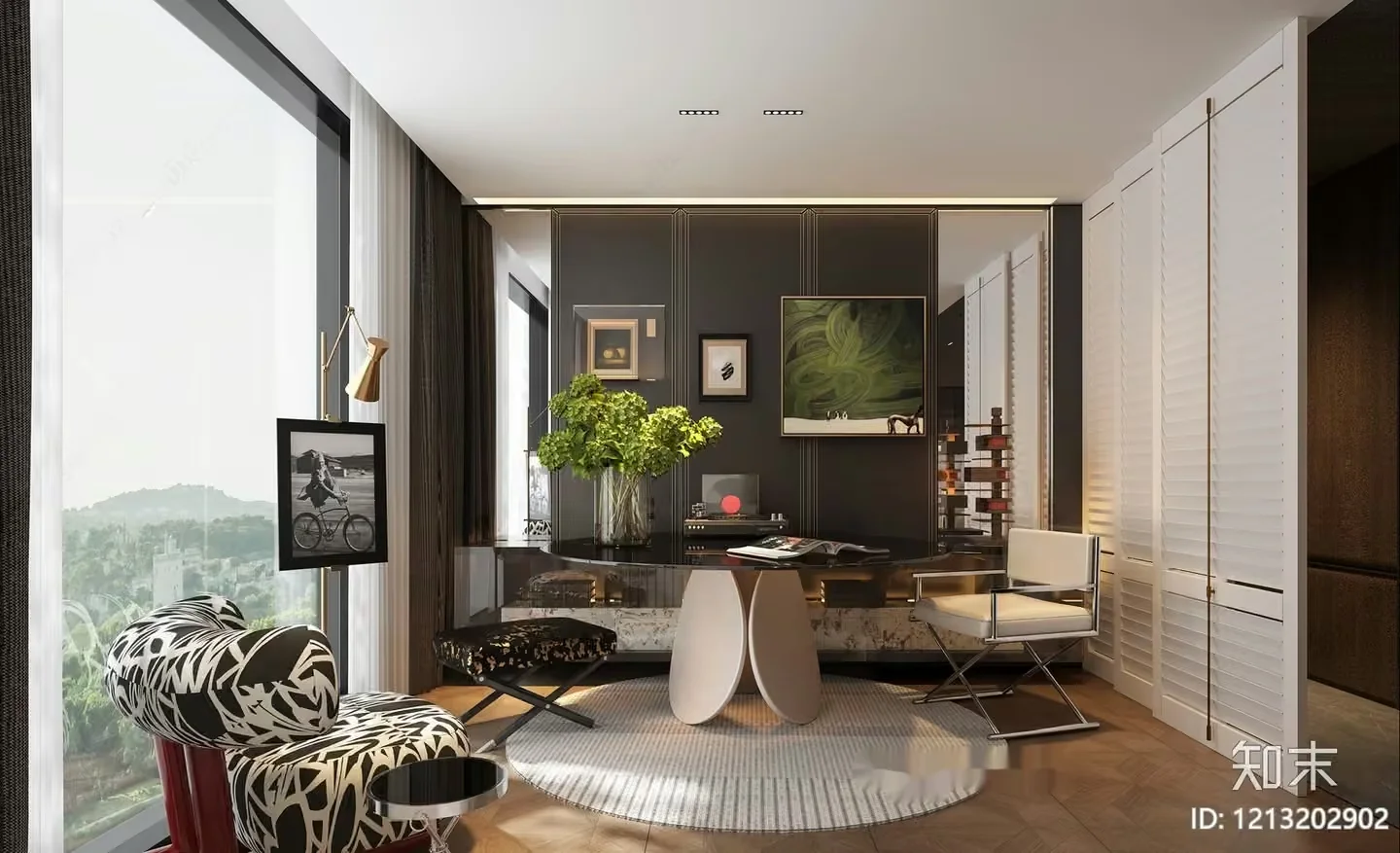 Modern Home Office 3D Model – 10018 – VRAY Render