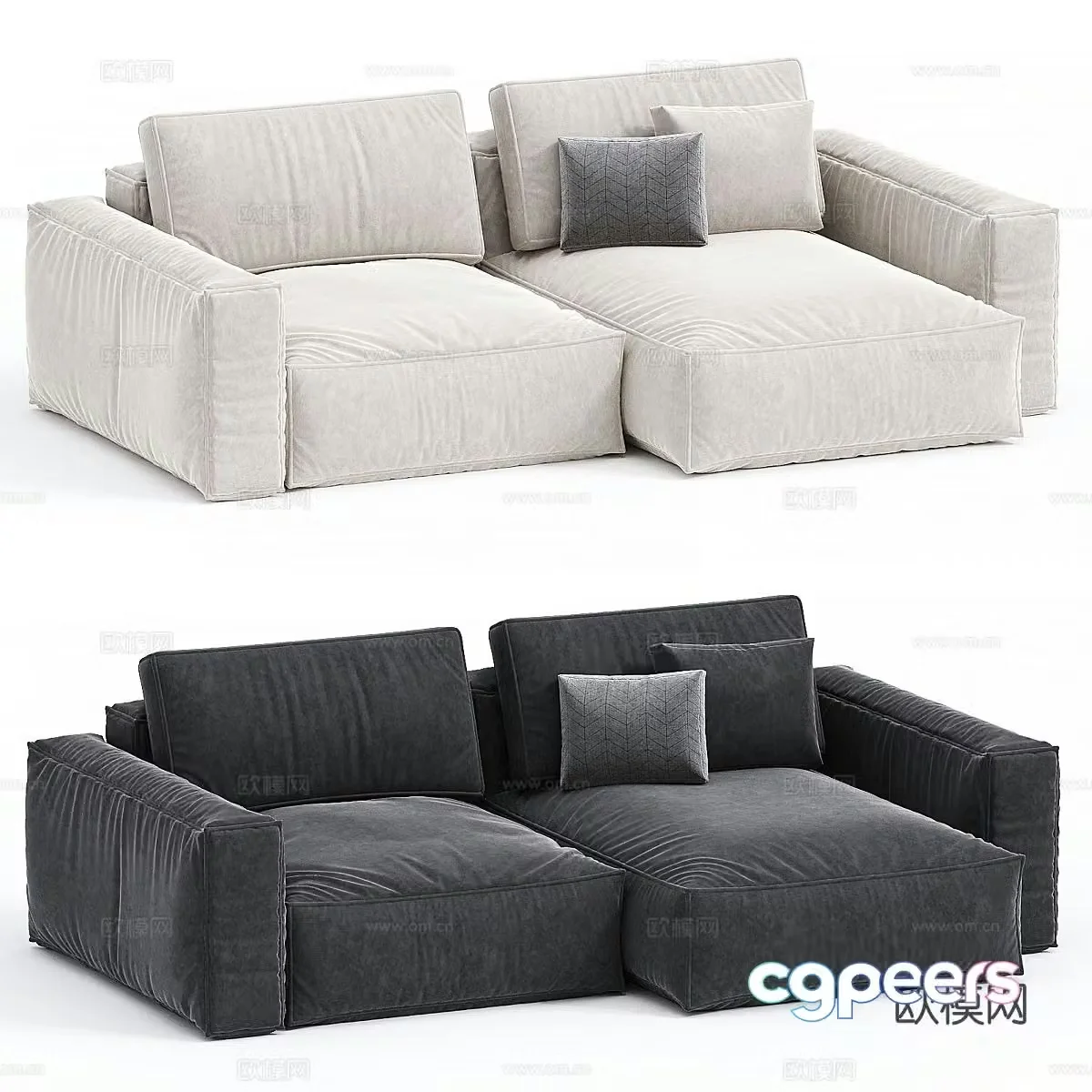 Italian minimalist sofa double sofa corner sofa 3D model