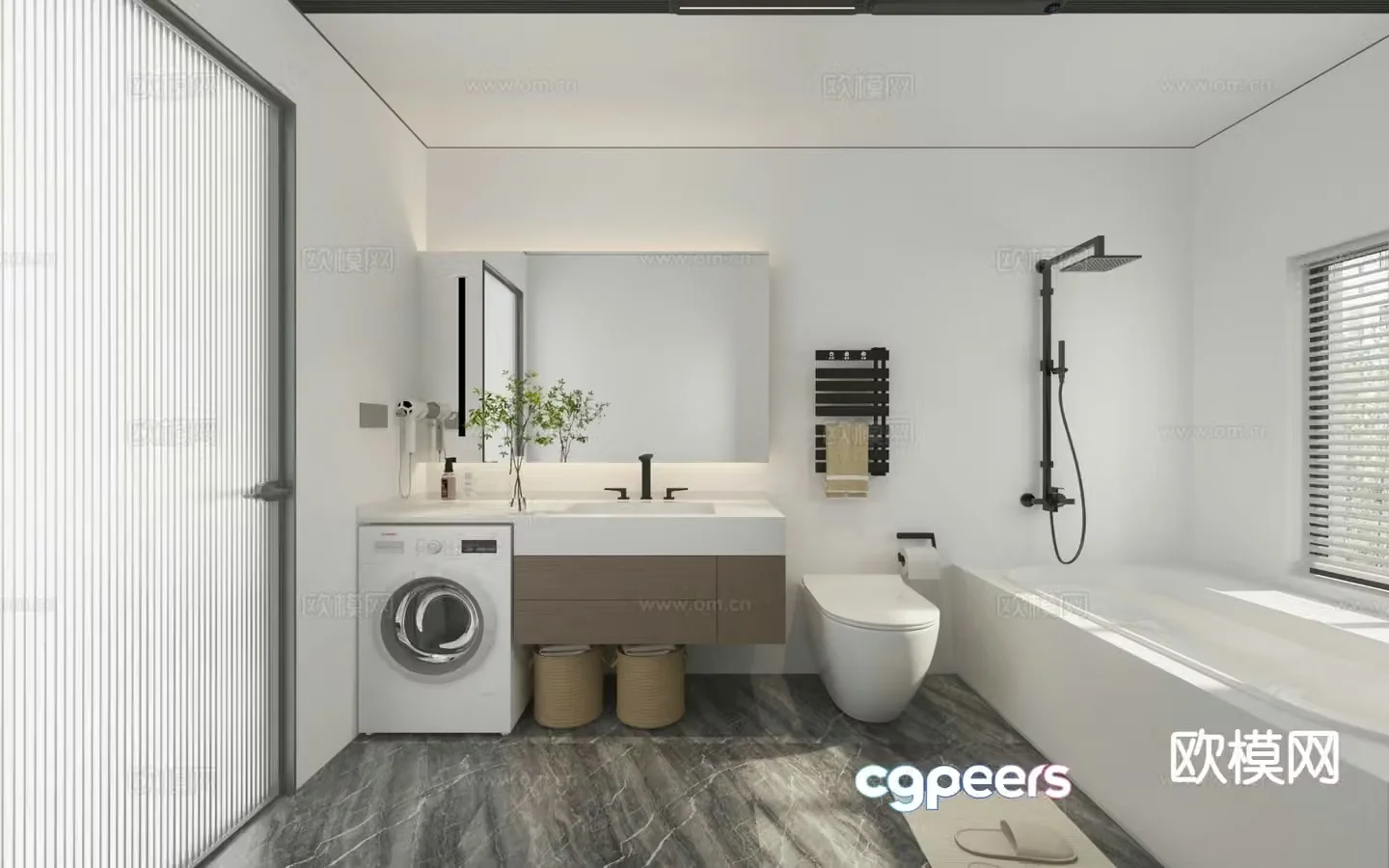 Modern bathroom bathroom toilet 3d model