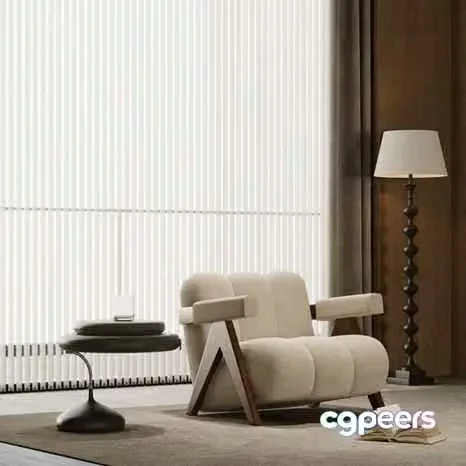Modern Living Room 3D Model – 2591 – VRAY Render