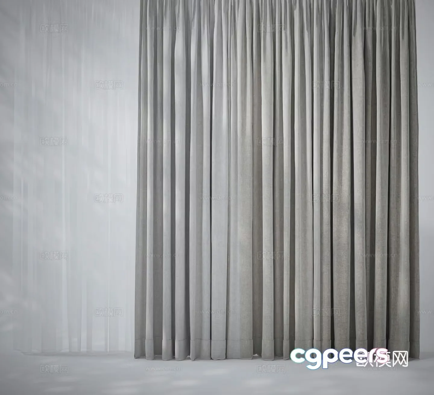 Curtains 3d model of gauze curtains