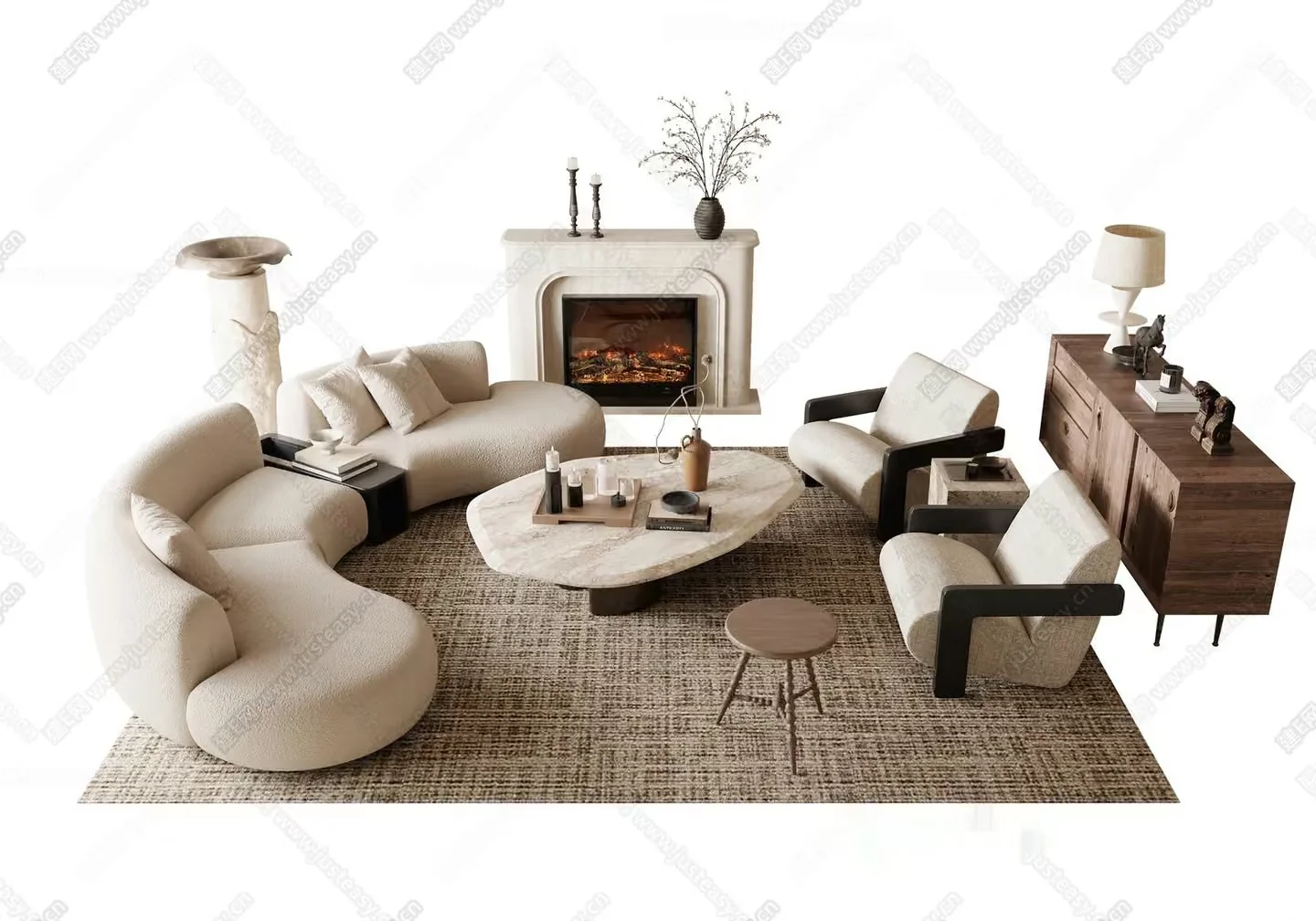 Modern Living Room 3D Model – 5268 – CORONA Render