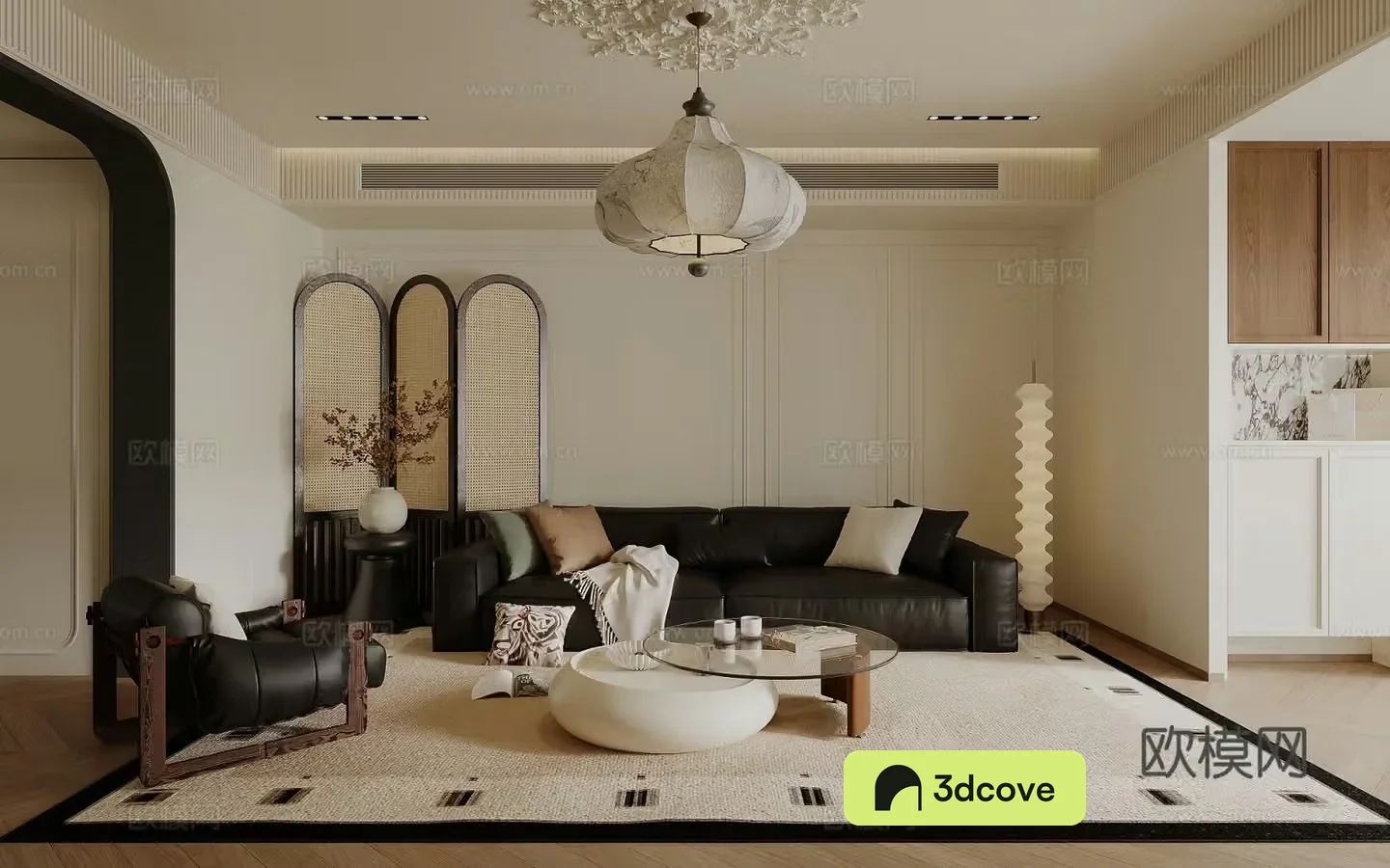 French retro living and dining room