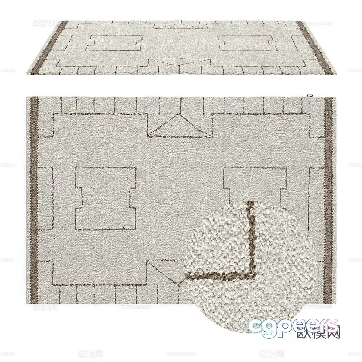 New Chinese style wool carpet 3d model