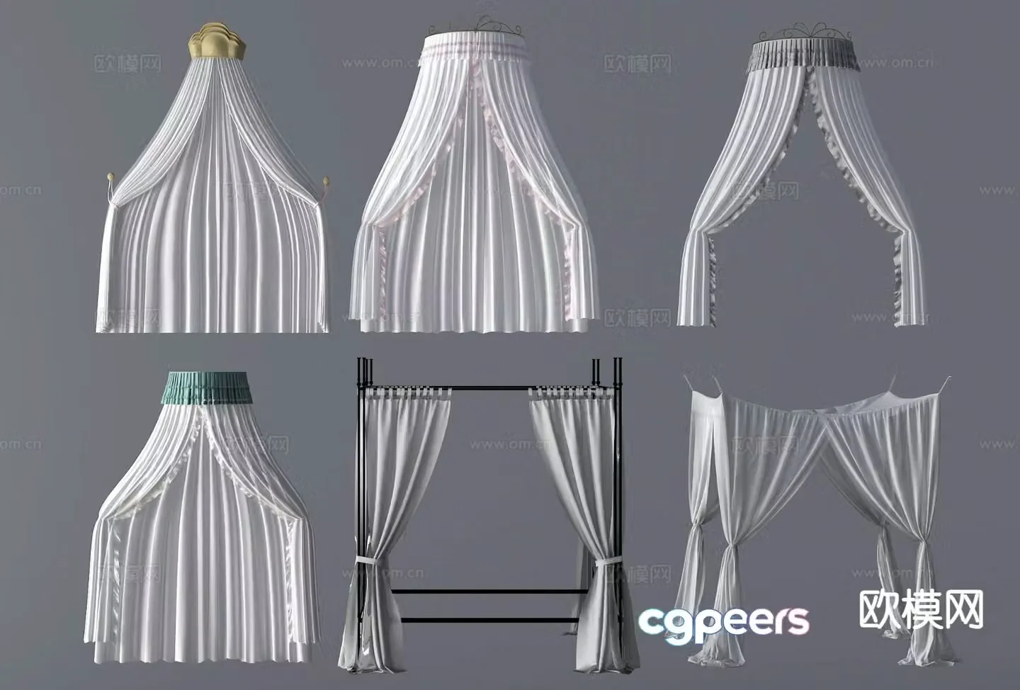 Valance mosquito net bedding curtain gauze curtain 3d model