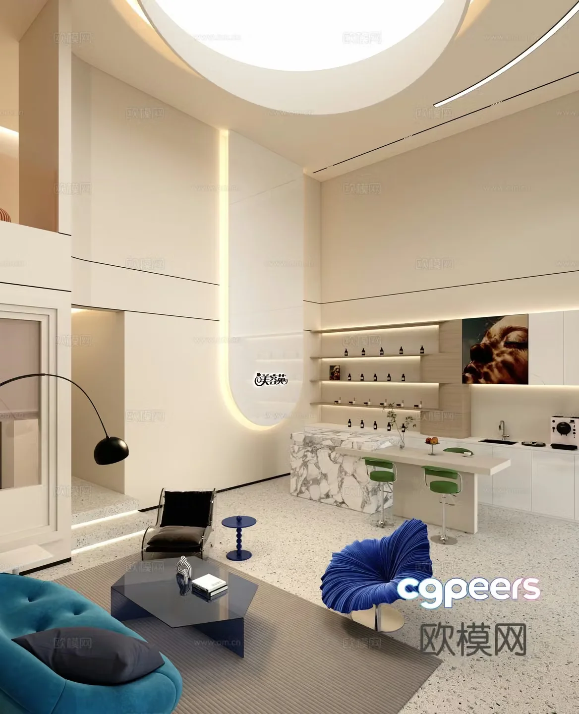 Beauty salon hall spa reception hall Beauty salon front desk reception hall 3D model