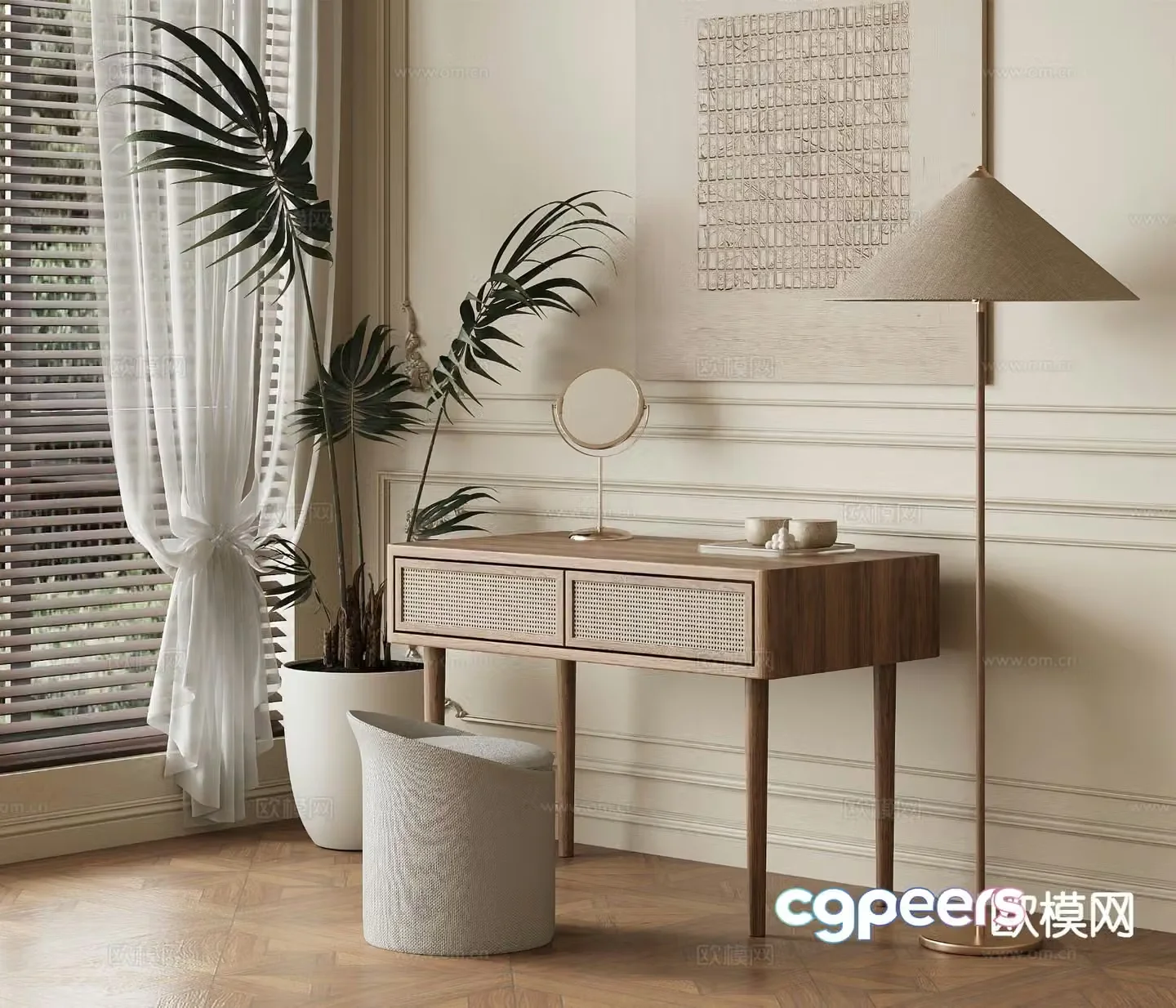 Medieval style dressing table 3d model