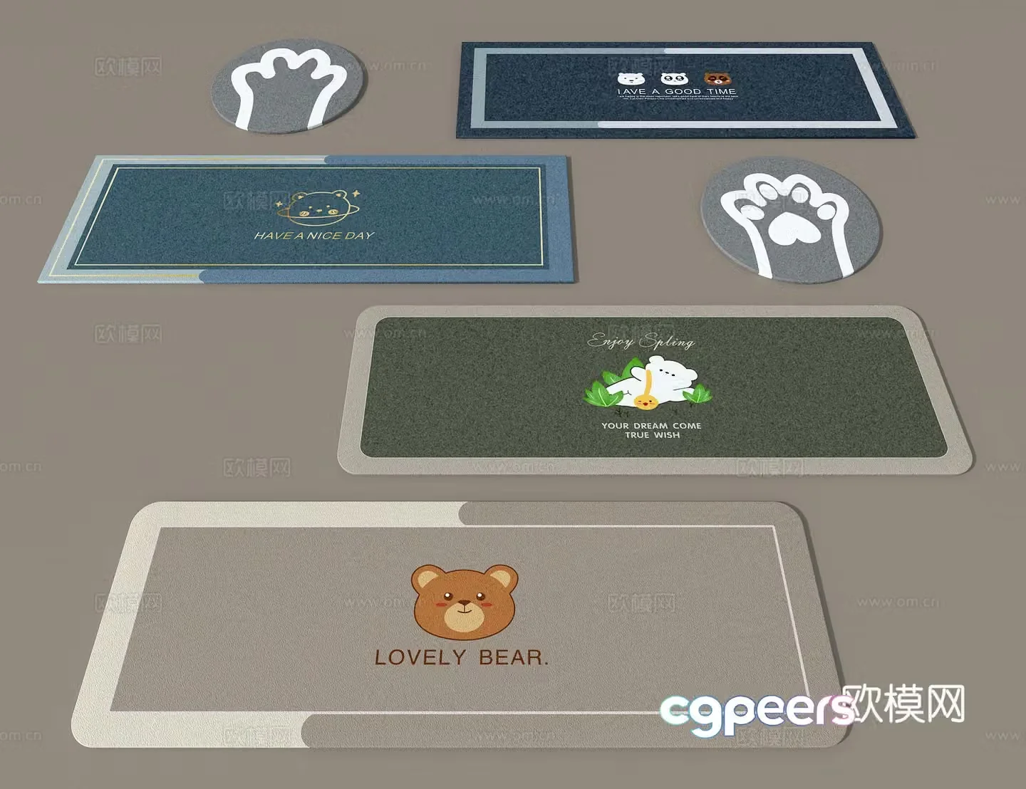 Children’s carpet bear carpet 3d model