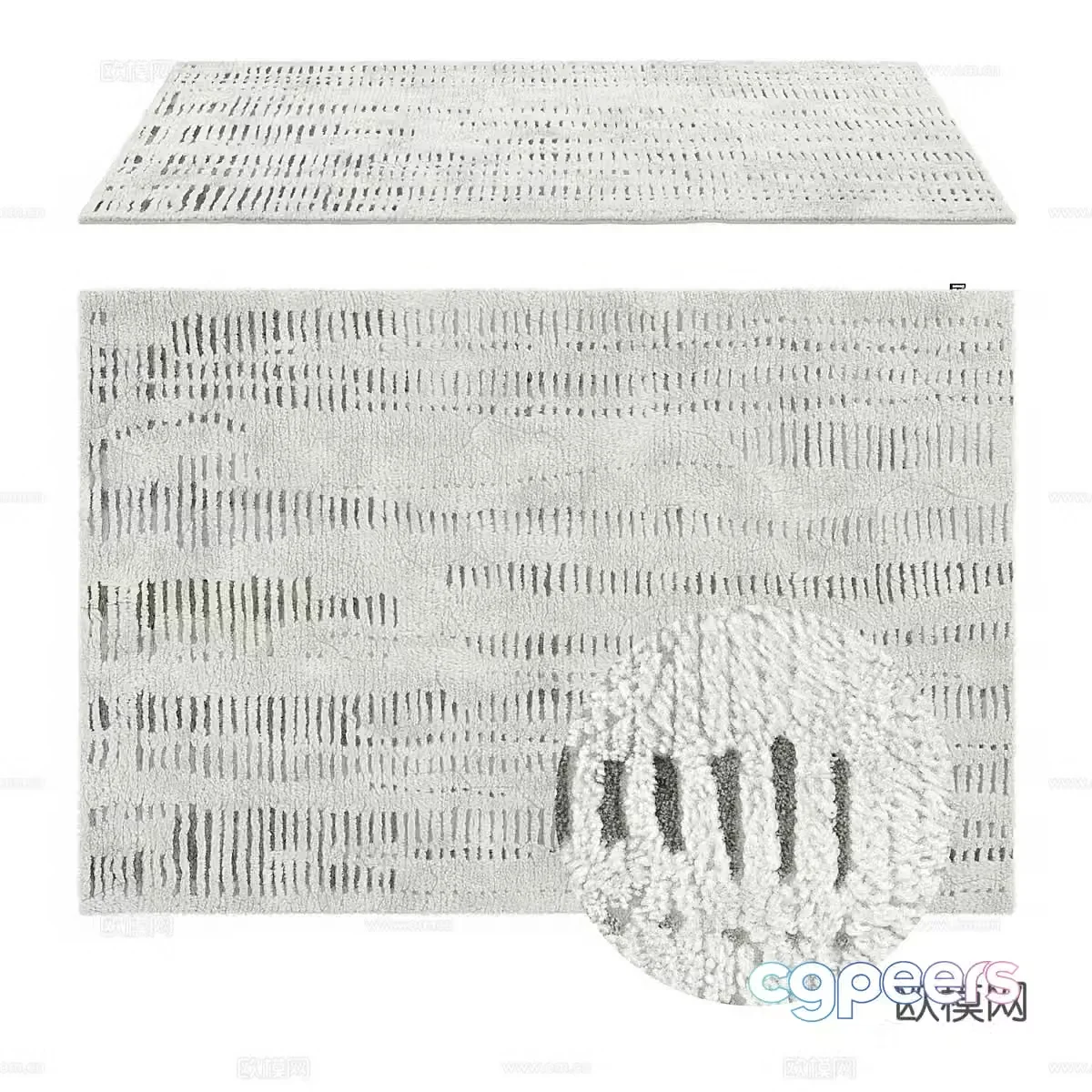 Modern wool carpet 3d model