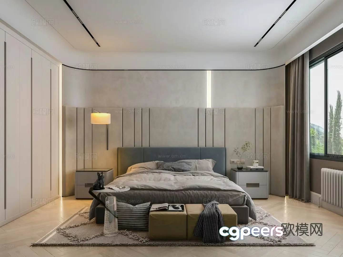 Wabi-sabi style bedroom master bedroom 3d model