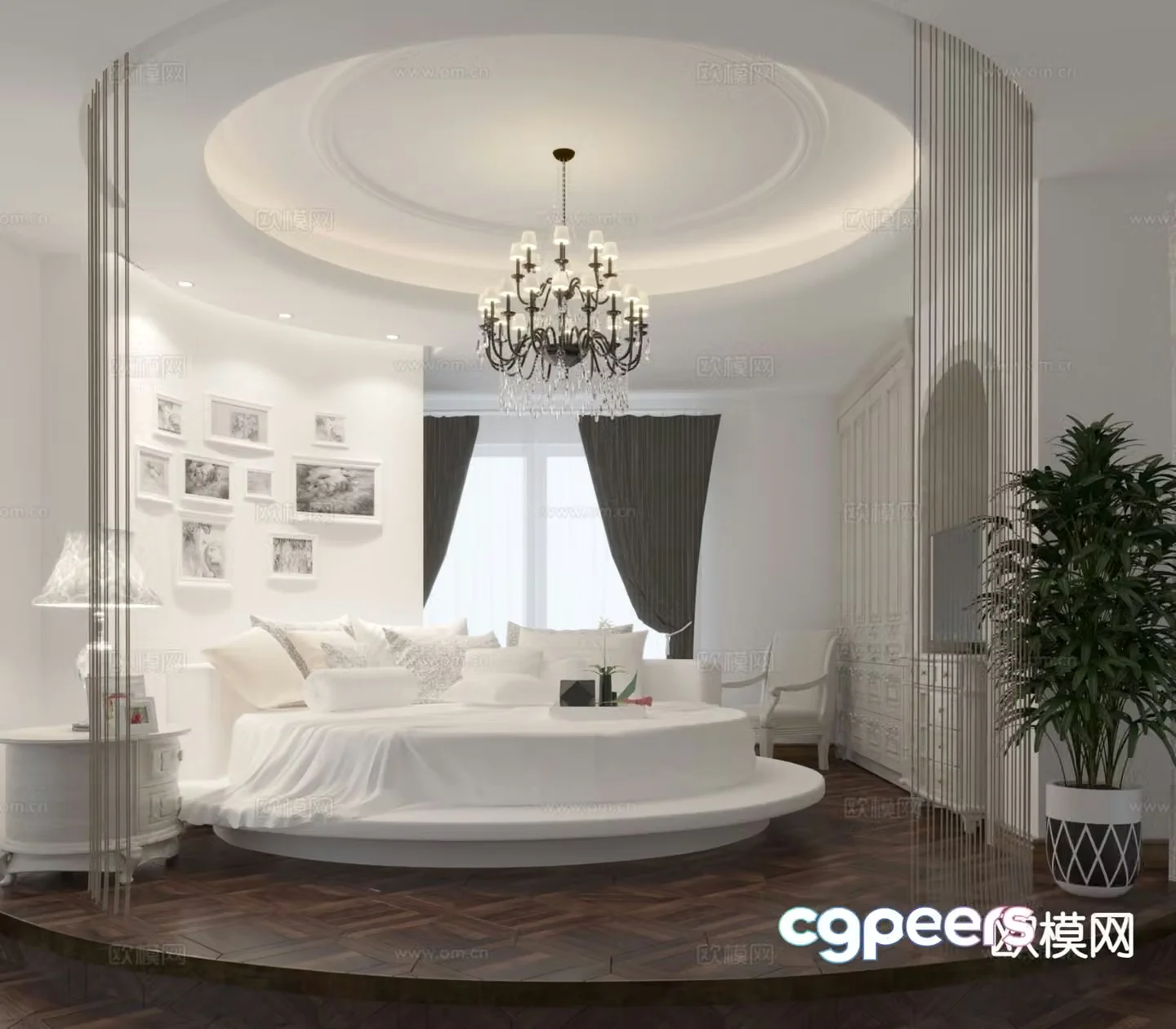 European style bedroom master bedroom 3d model