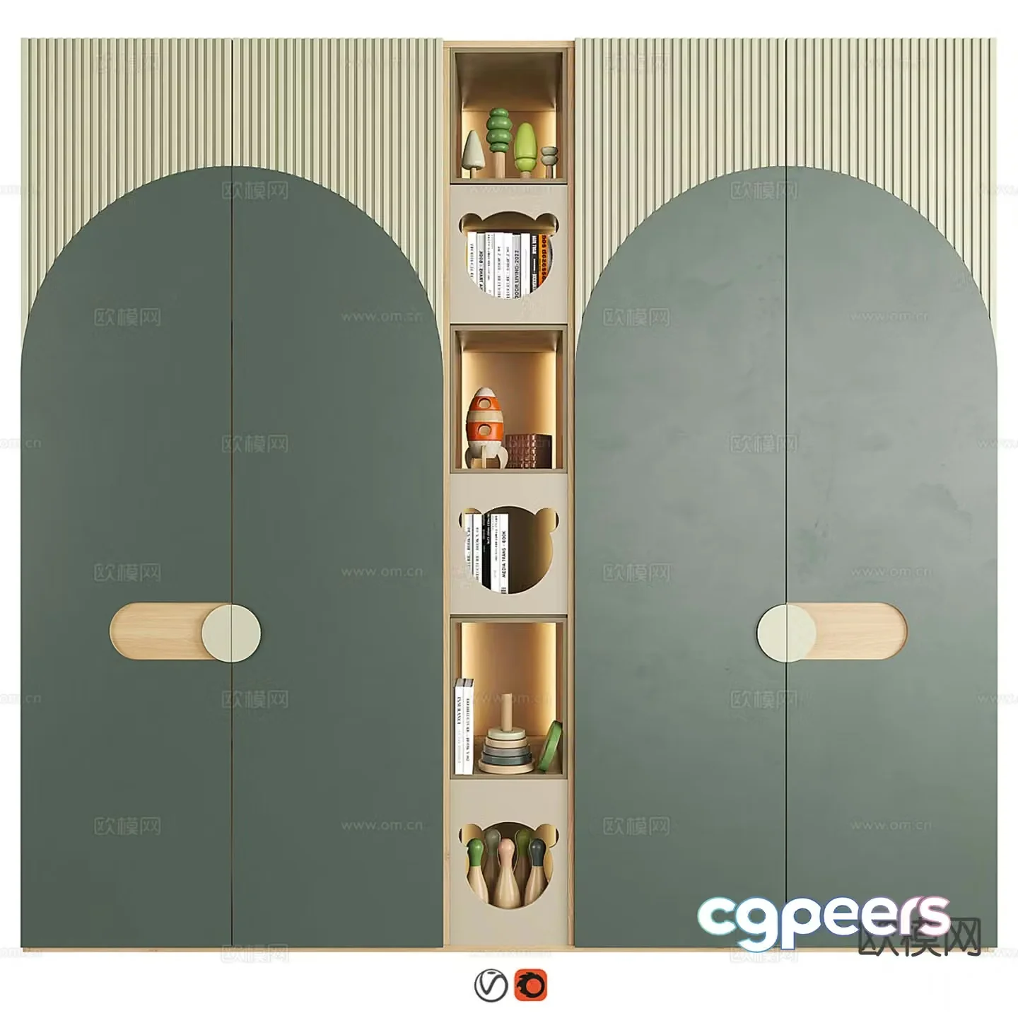 Modern children’s wardrobe storage cabinet children’s cabinet 3d model