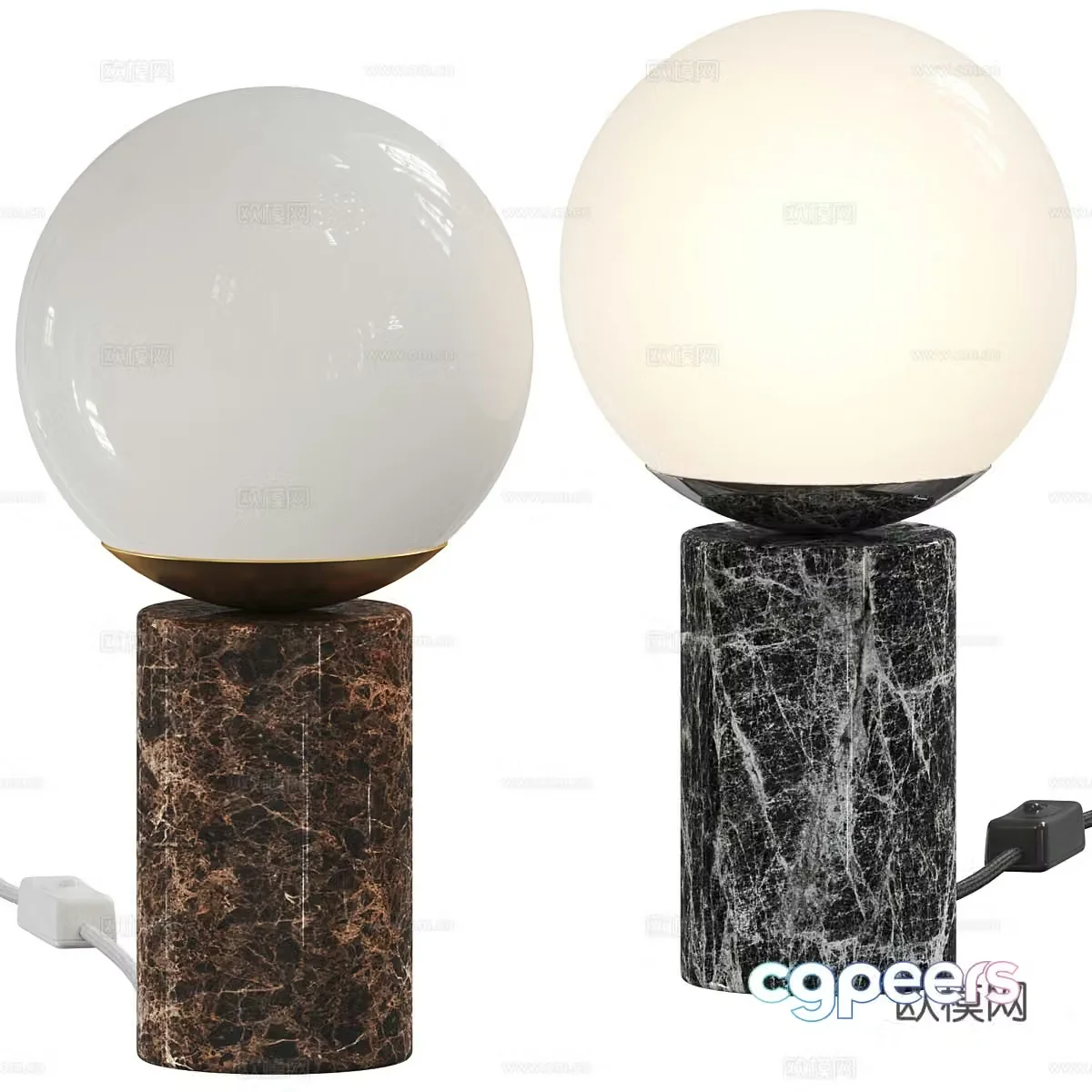 Modern ball table lamp 3d model