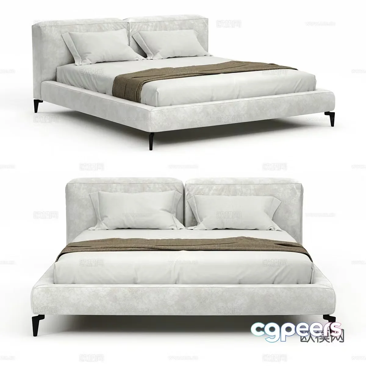 Double bed 3d model