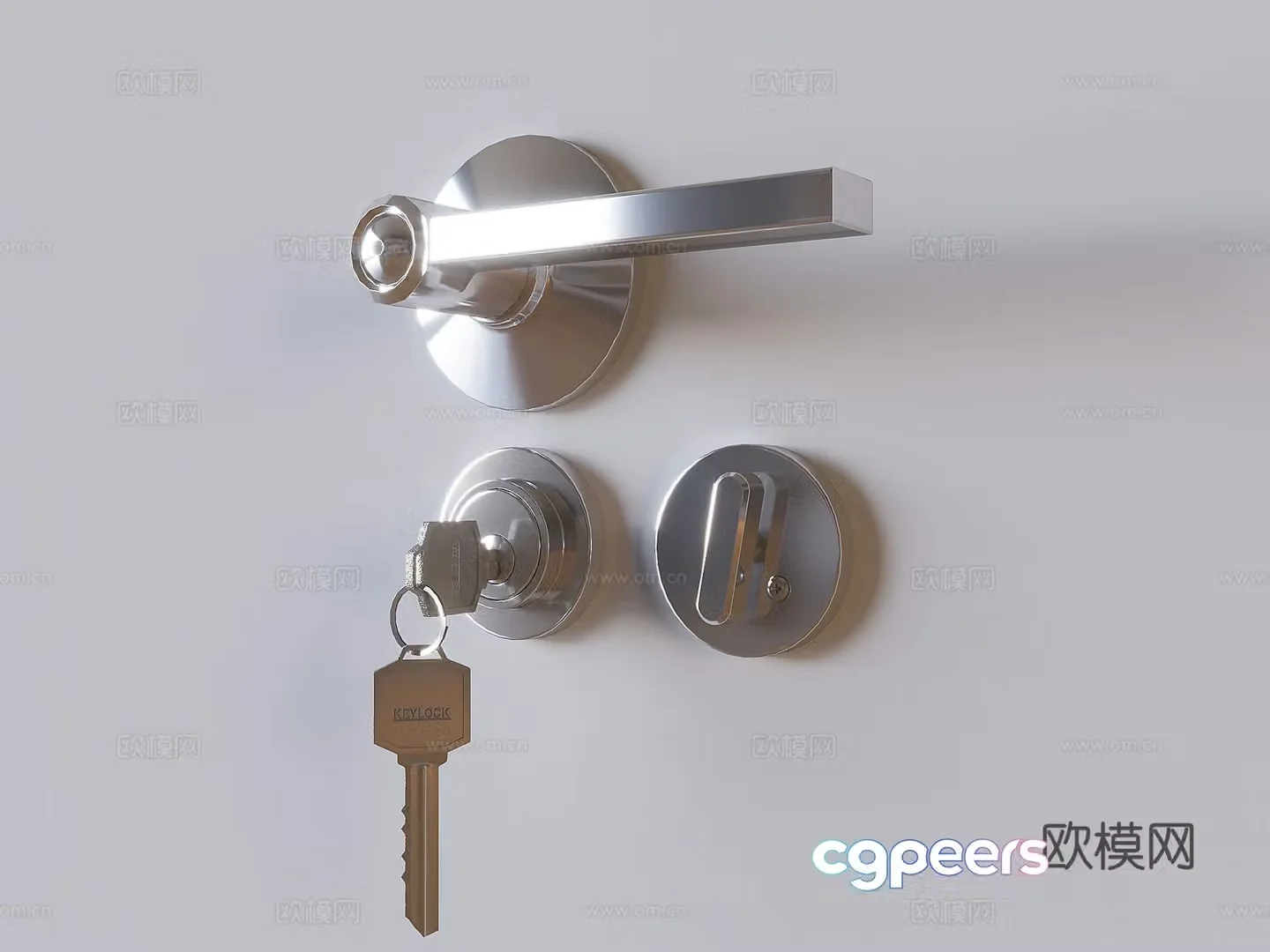 door handle door lock hardware 3d model