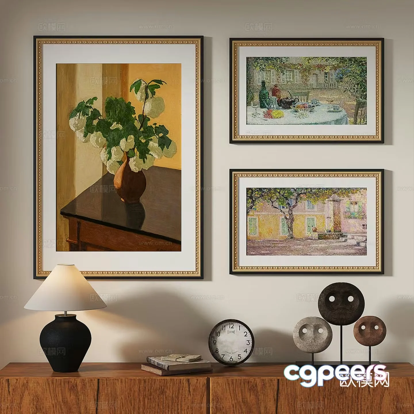 French retro oil painting modern European classical decorative painting 3d model