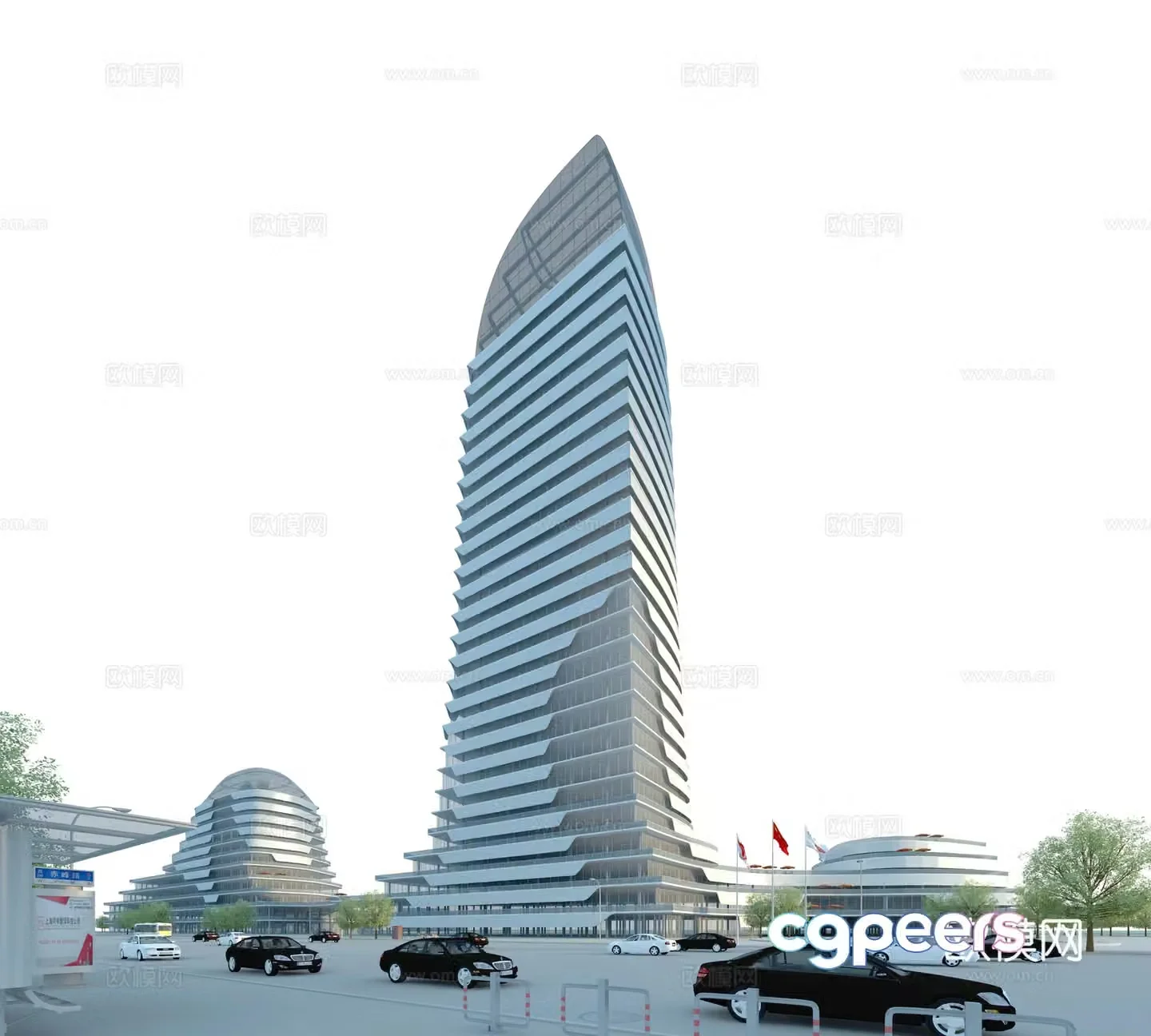 Commercial complex 3d model