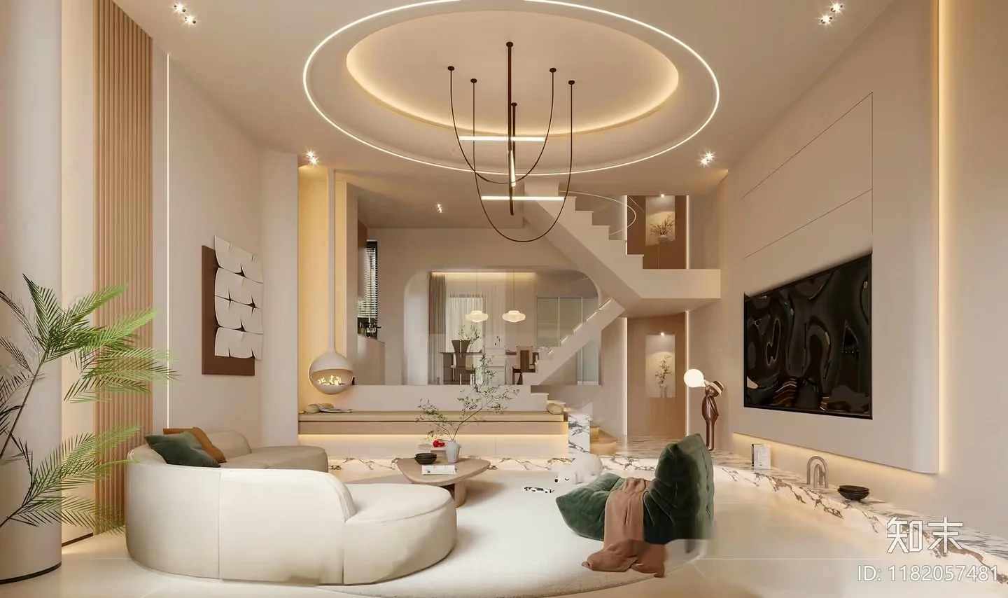 Modern Living Room 3D Model – 3619 – CORONA Render
