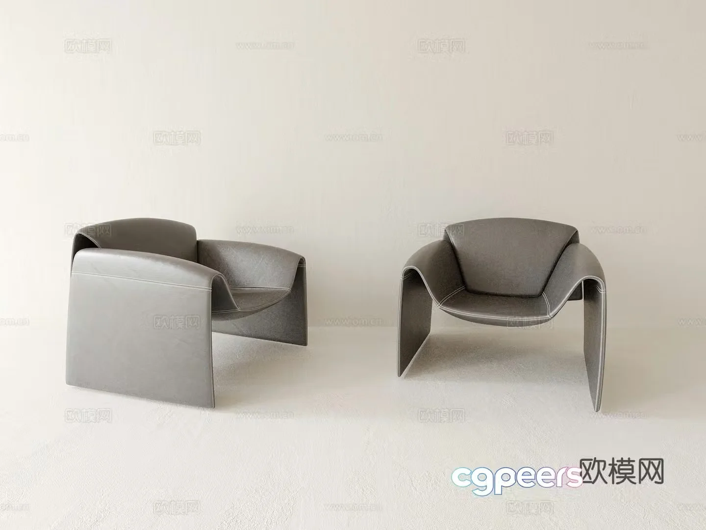 Single chair Leisure chair Leather chair 3d model