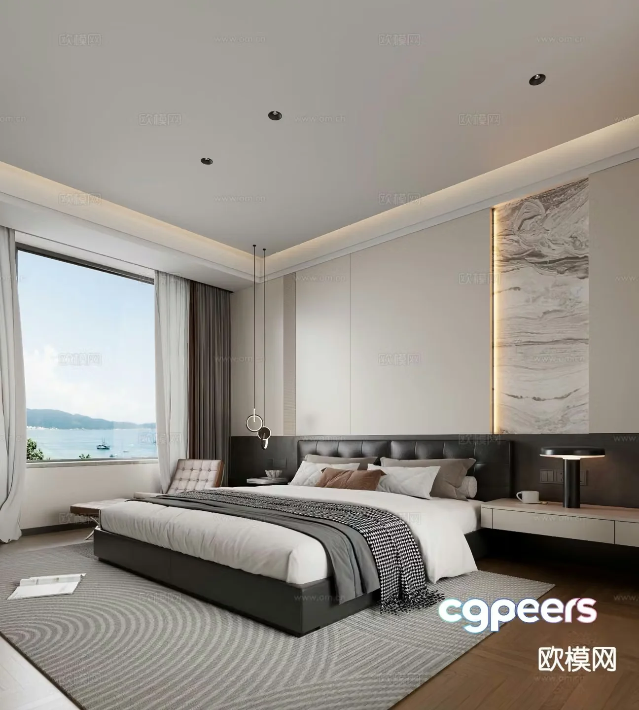 Modern bedroom master bedroom 3d model