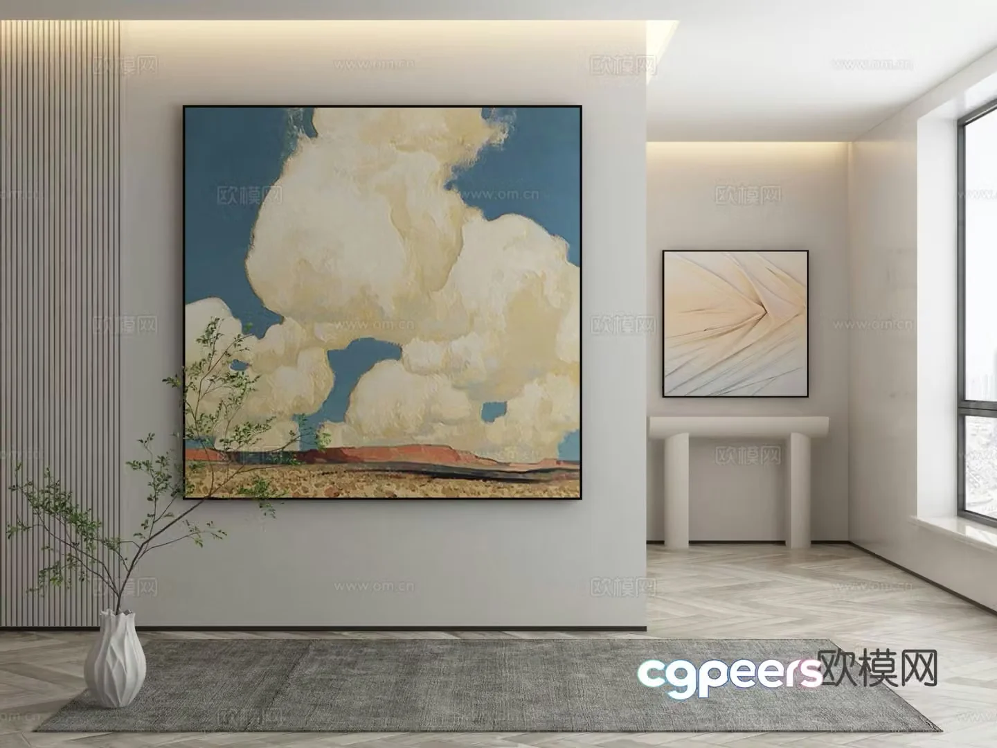 Modern cartoon painting decorative painting 3d model