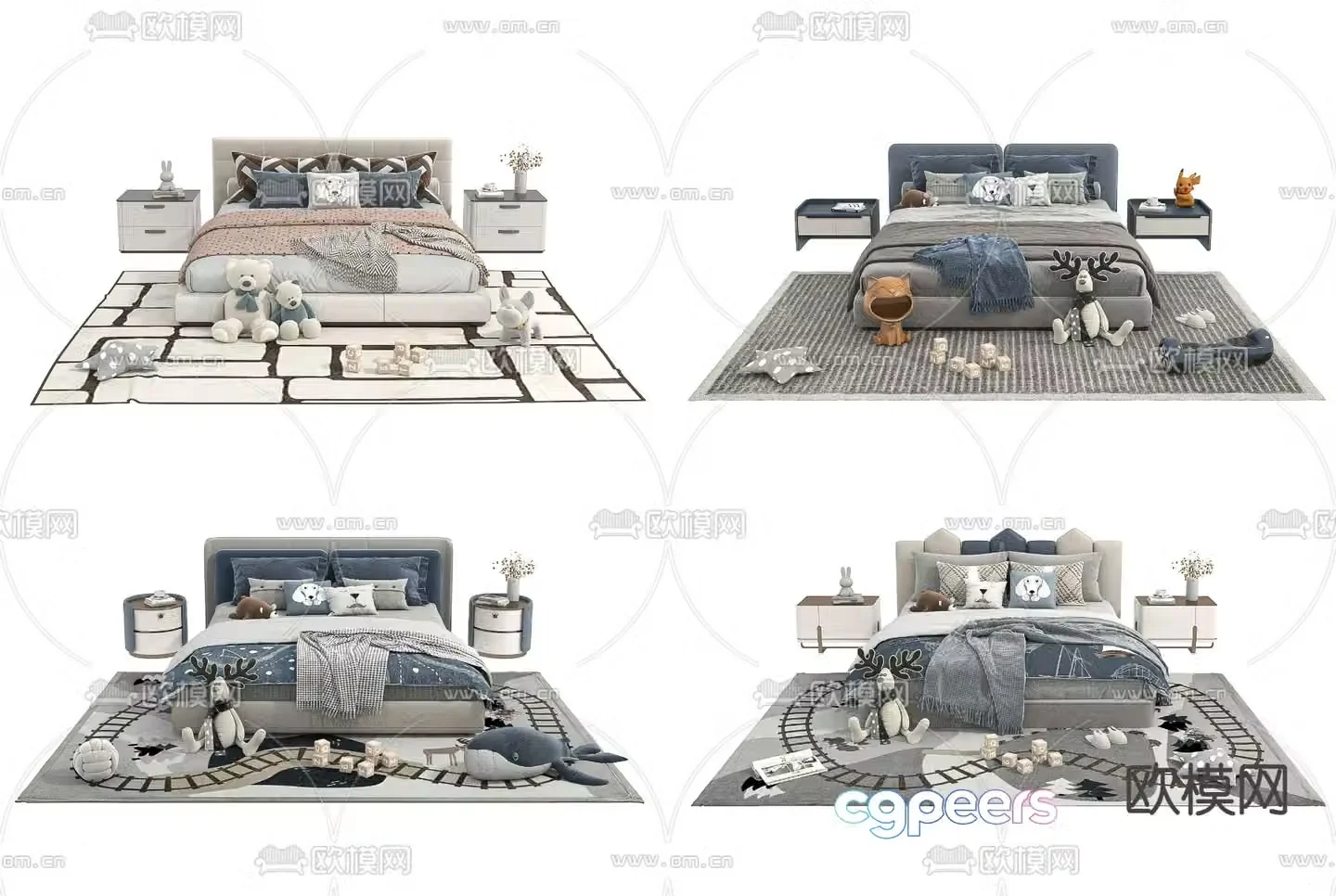 Modern children’s bed 3d model
