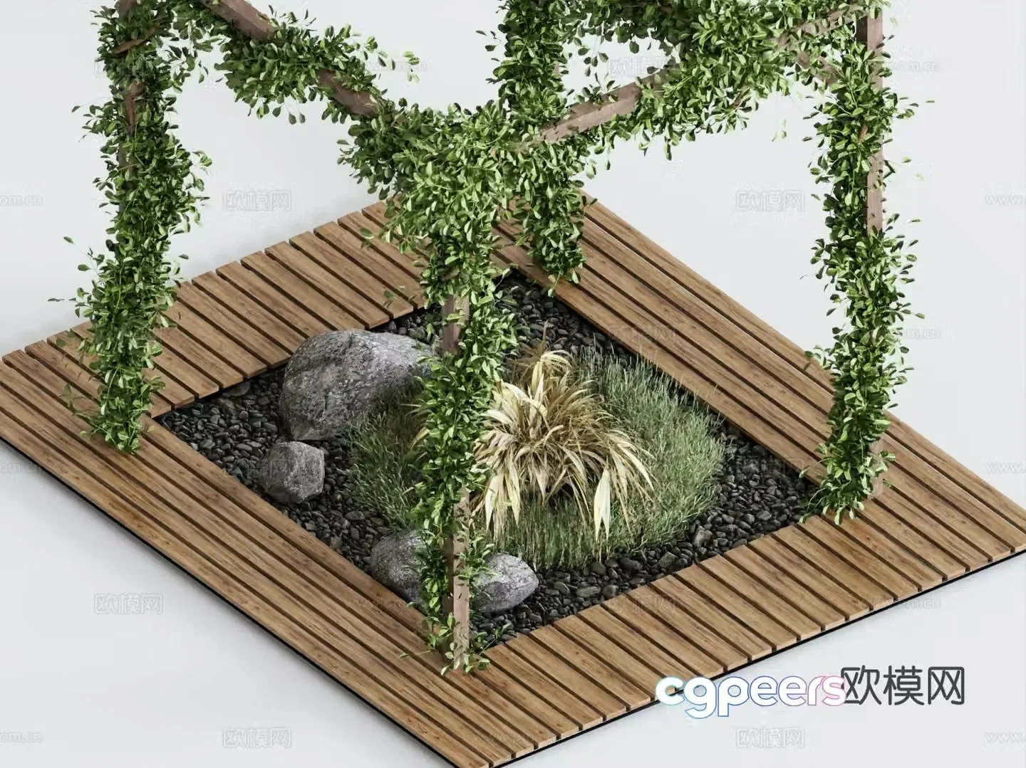 Outdoor sketch landscape sketch landscape stone flower stand 3D model