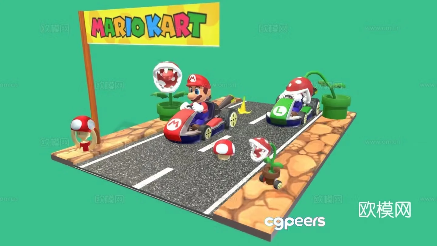 Mario Kart scene 3d model