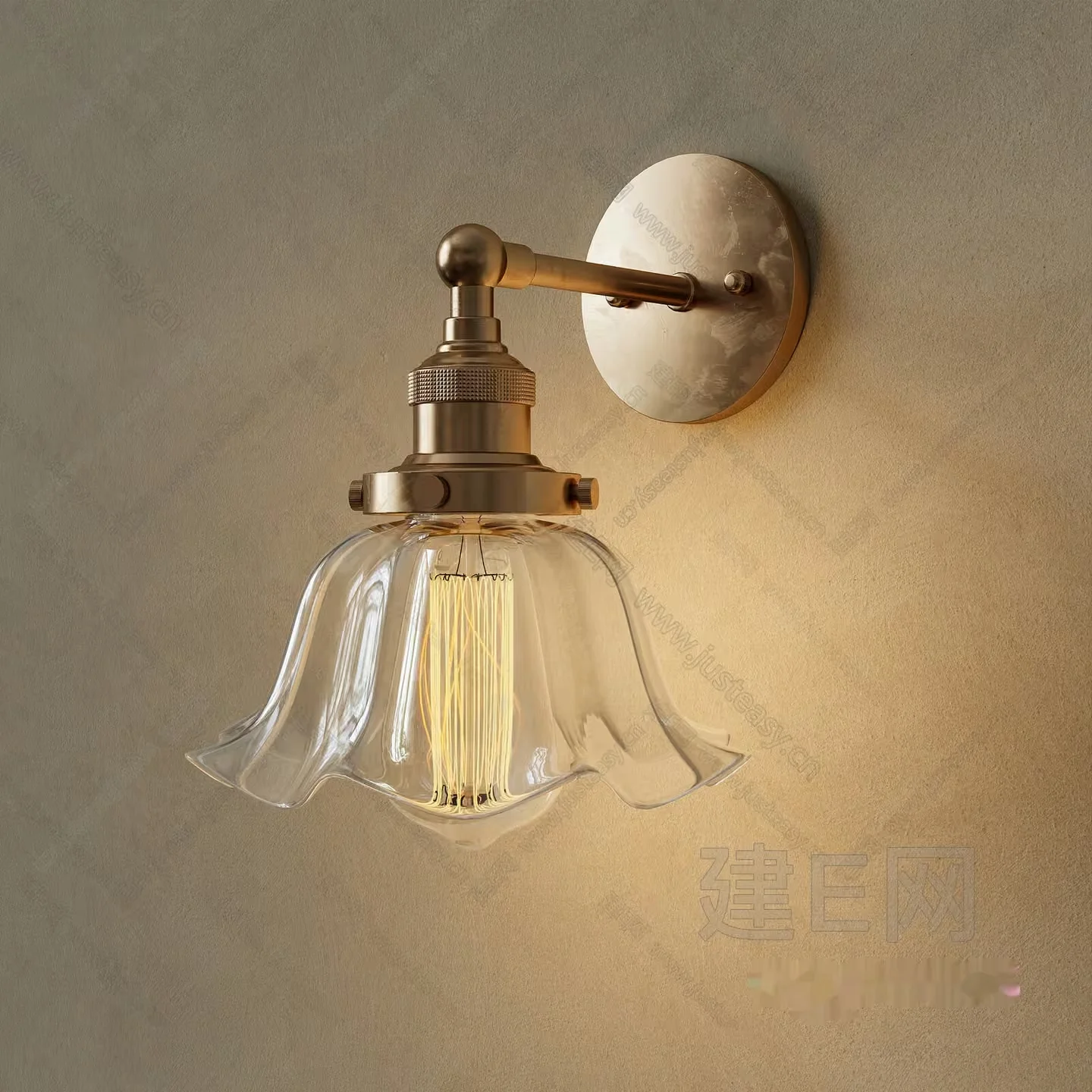 Gold Light Fixture 3D Model – 5742 – VRAY Render