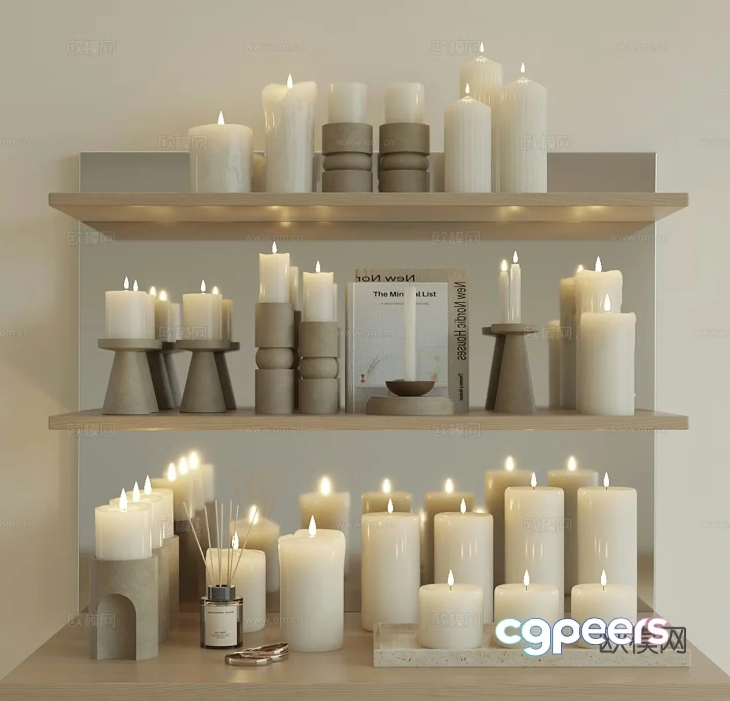 Modern candle 3d model