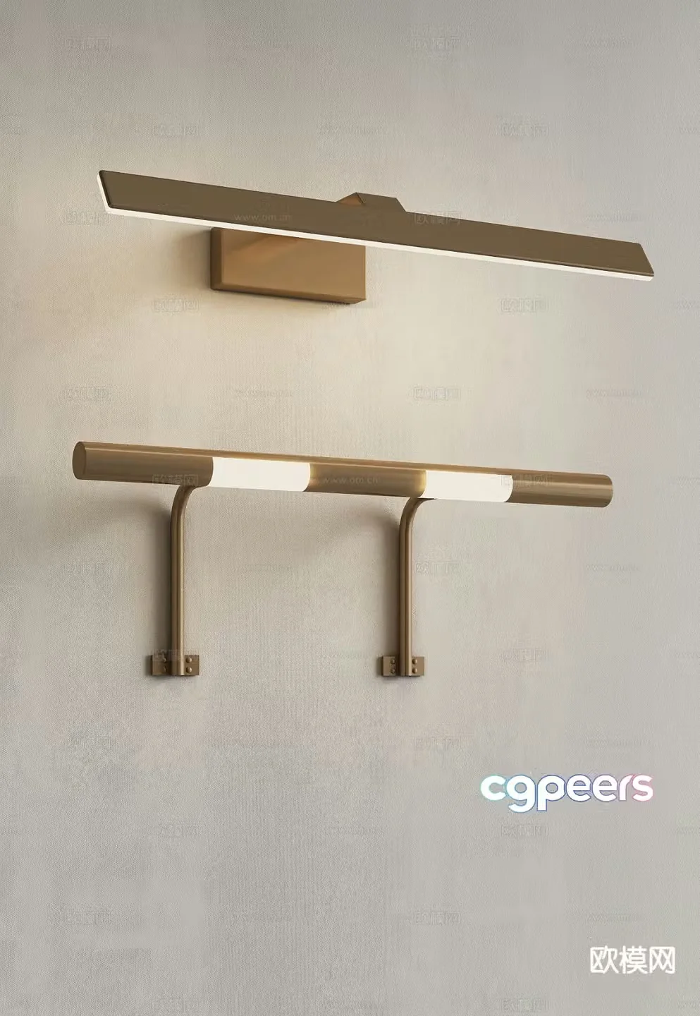 Modern metal wall light 3d model