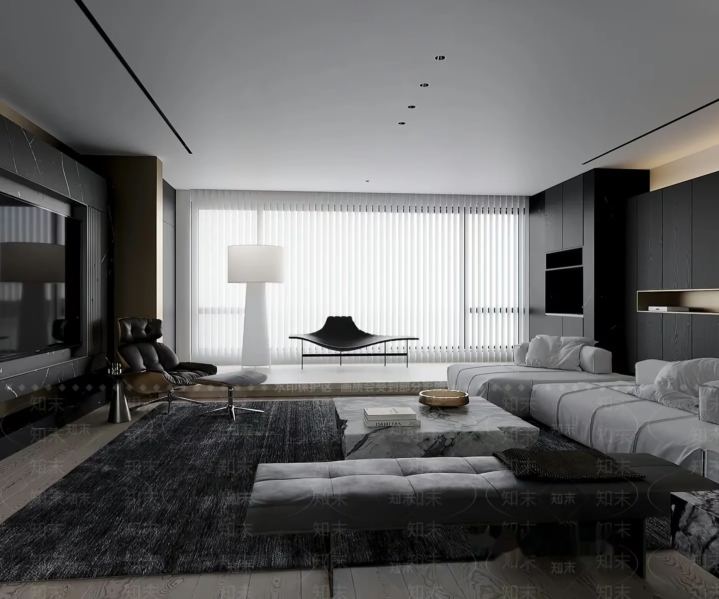 Modern Living Room 3D Model – 9084 – VRAY Render