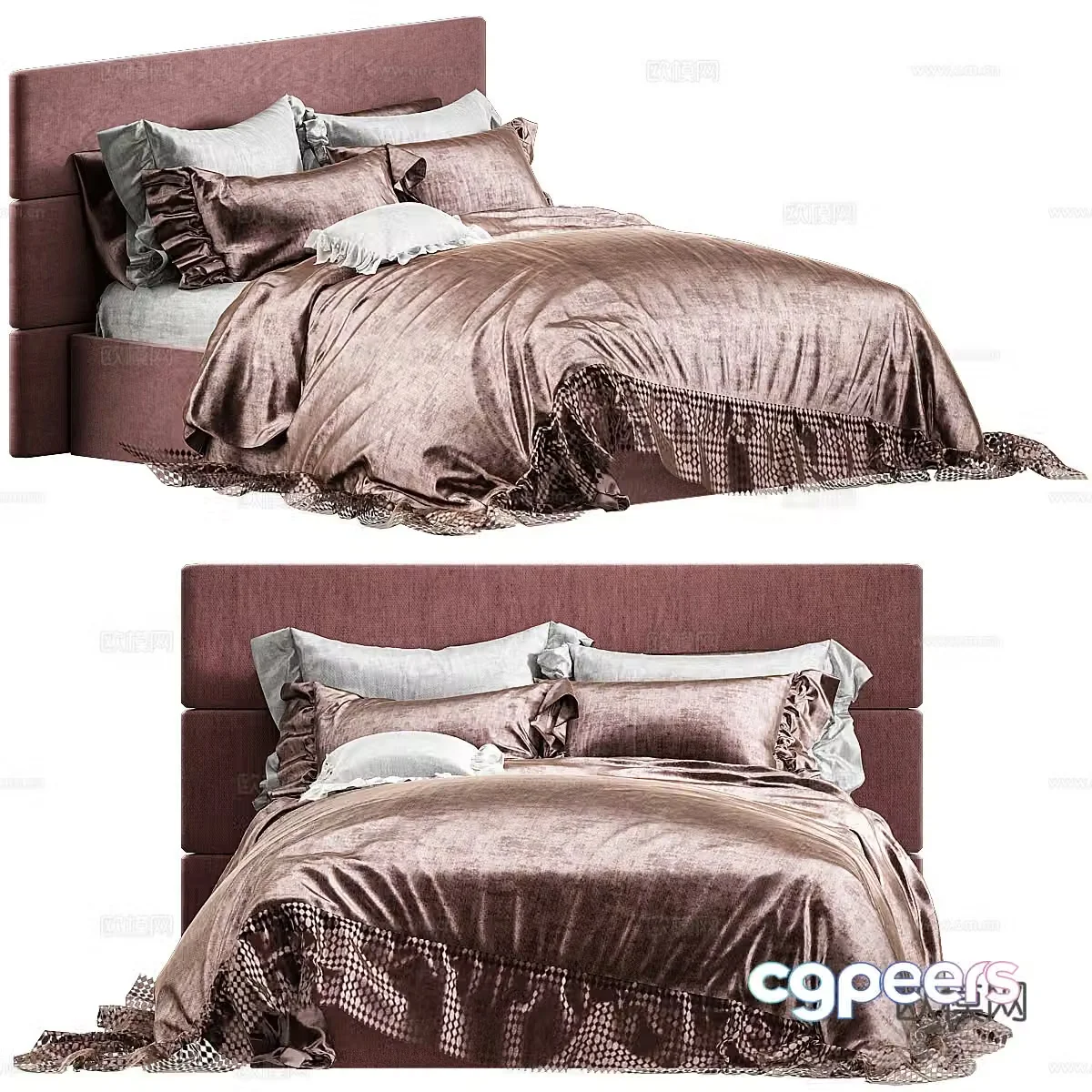 Double bed 3d model