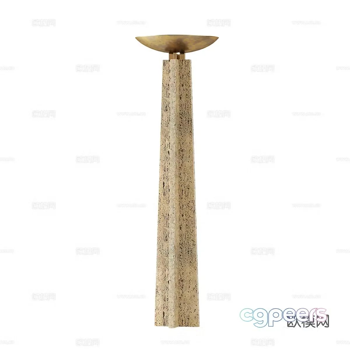 New Chinese style light luxury metal floor lamp 3D model
