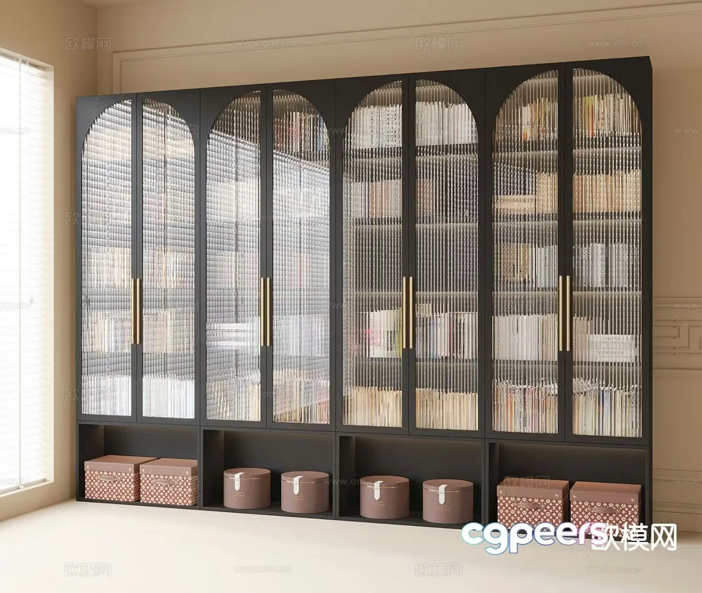 French bookcase glass bookcase 3d model