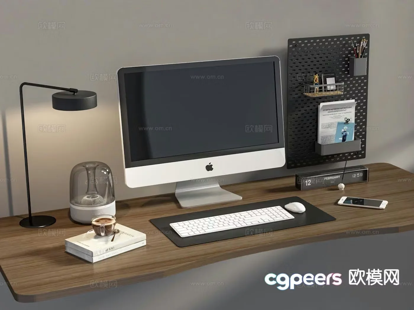 Office Supplies Desktop Decorations Apple Computer Desk Lamp 3D Model