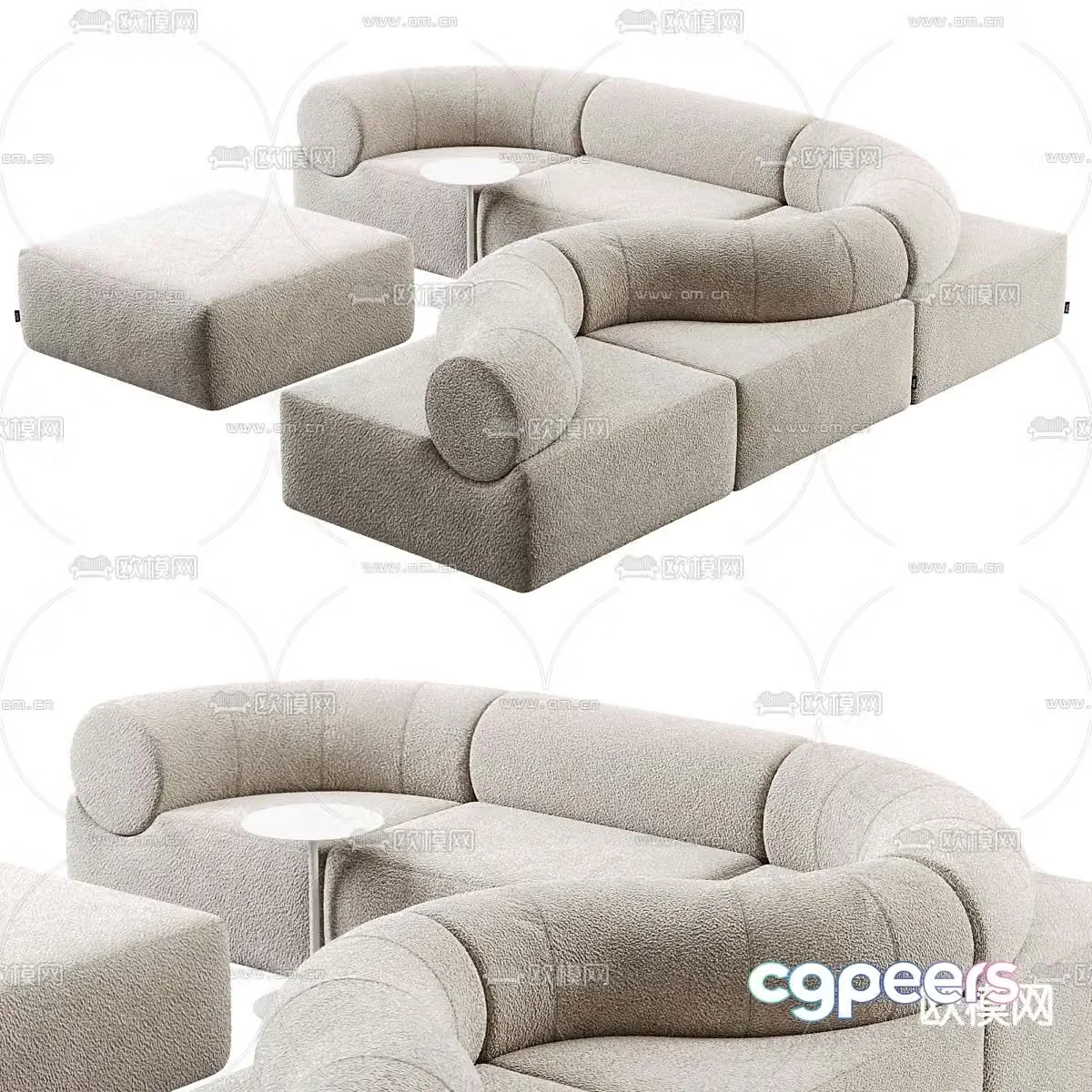 Derlot negotiation sofa public sofa 3d model