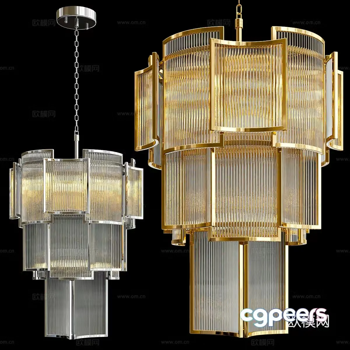 New Chinese light luxury Eichholtz chandelier 3d model