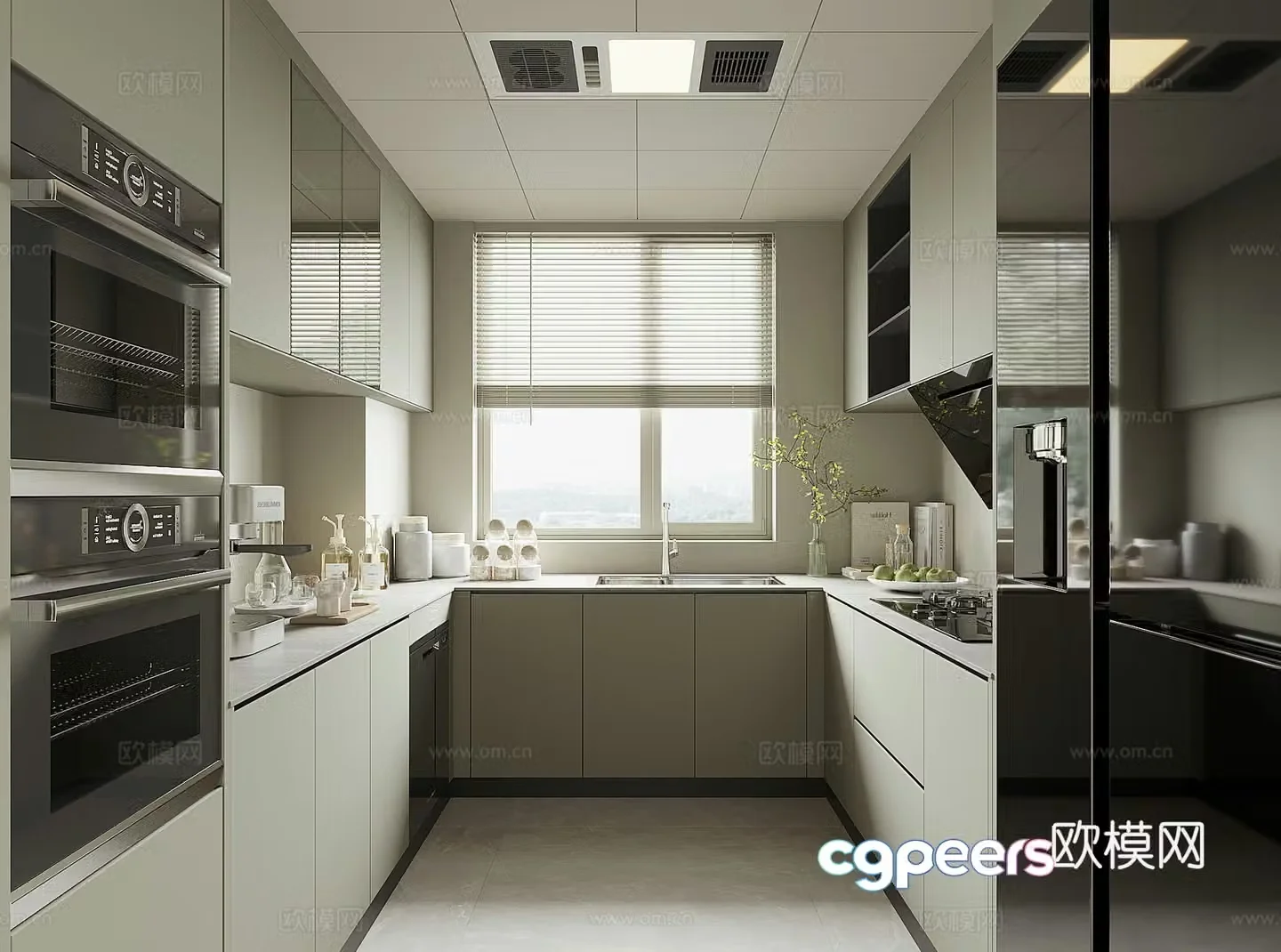 Modern home kitchen 3d model