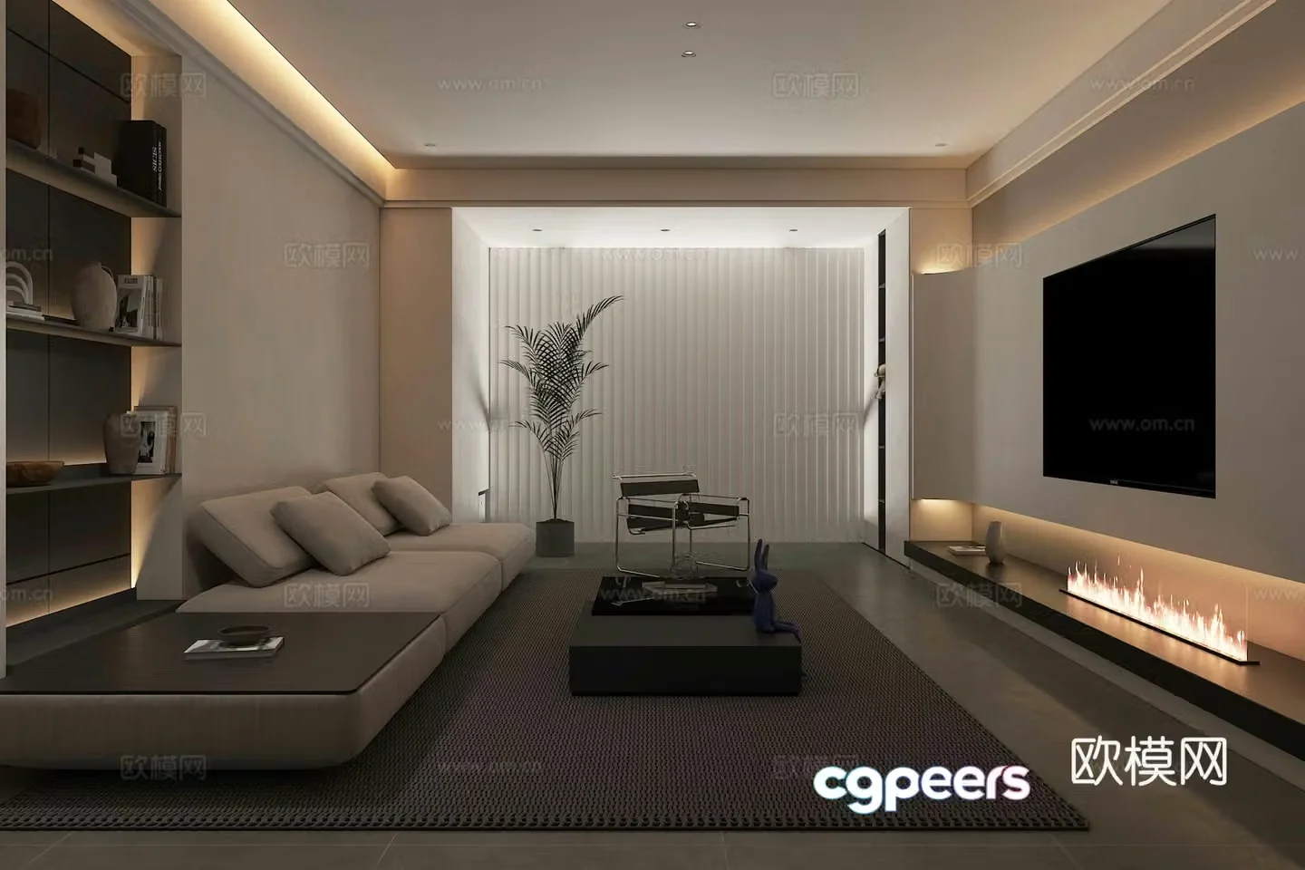 Modern living room 3d model 3d model