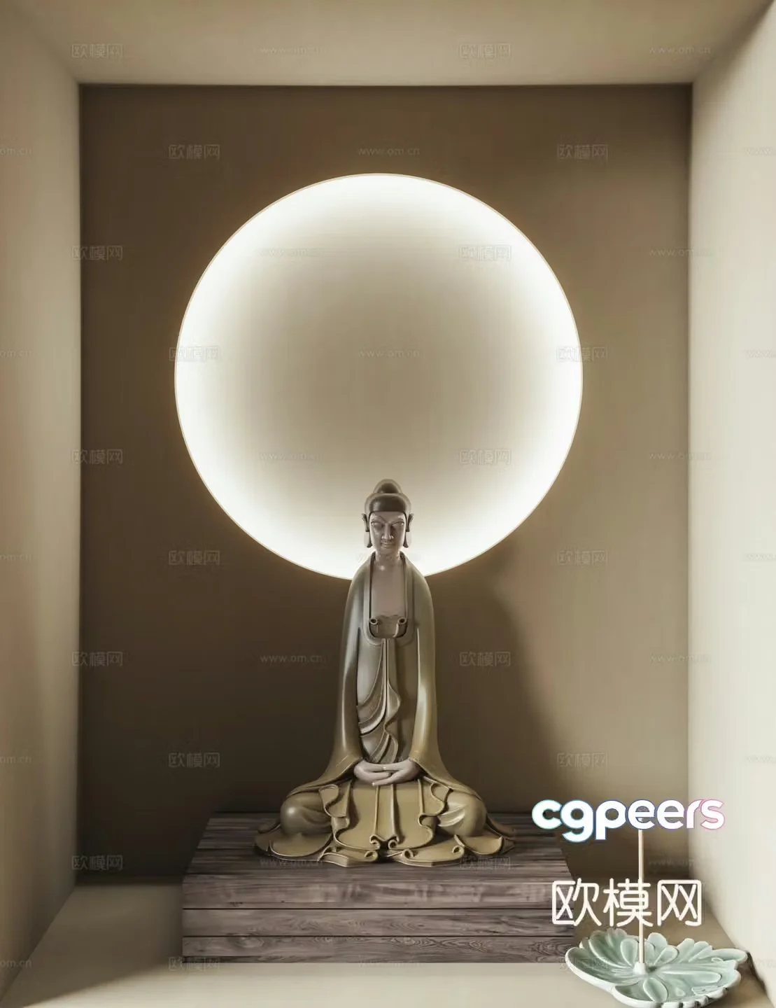 Chinese style Buddhist niche 3D model