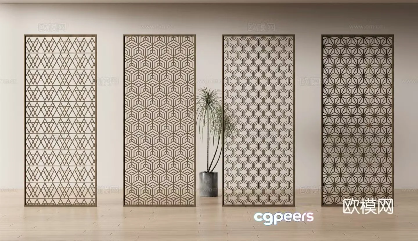 Modern screen partition 3d model