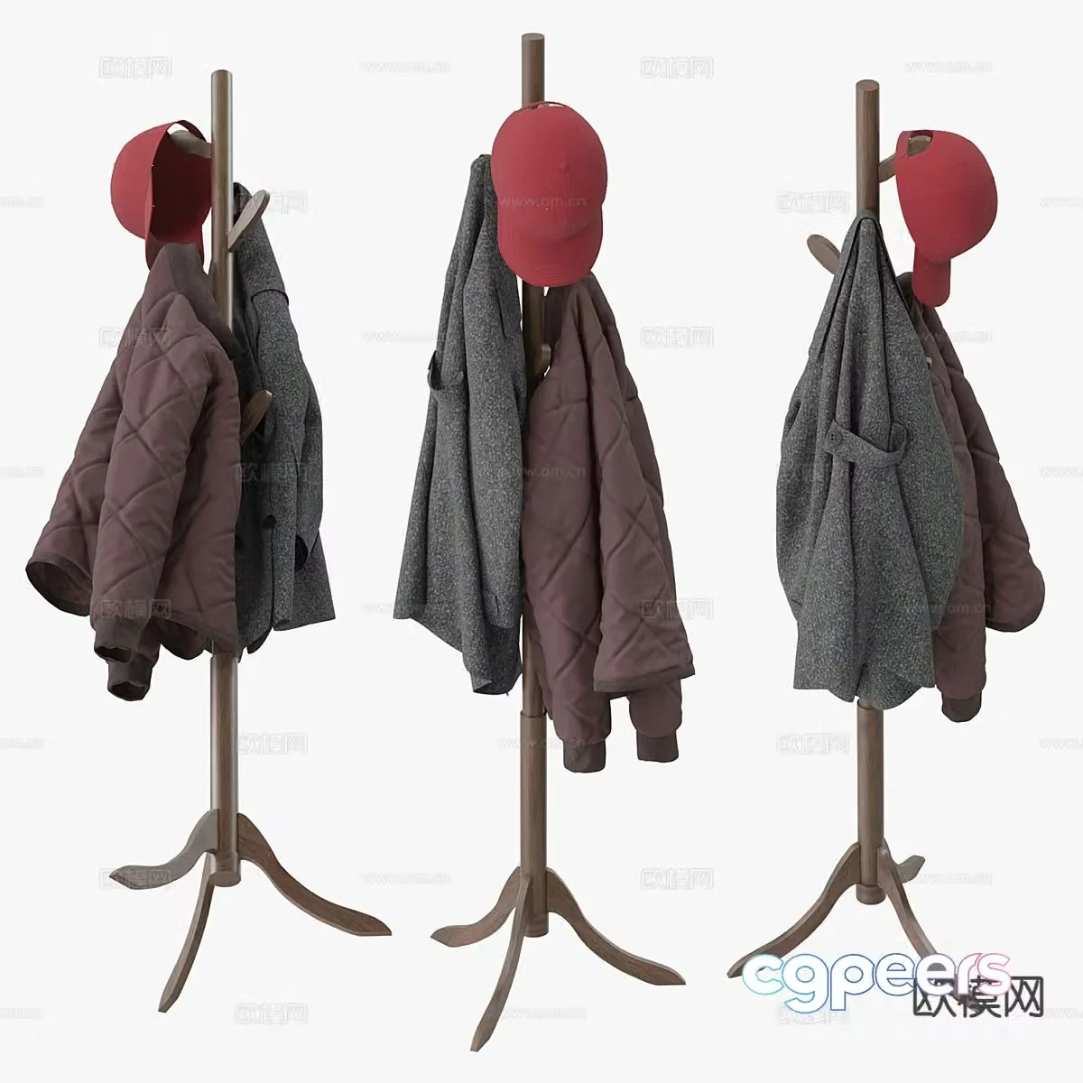 Coat rack clothes hanger floor-standing clothes hanger 3D model